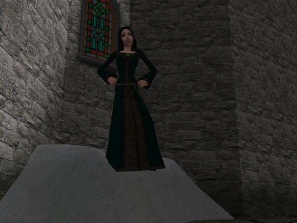In no time at all she was standing on high.