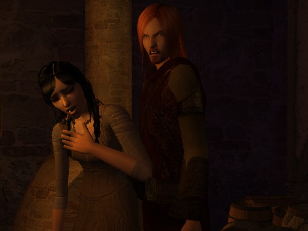He flung her off and snarled.
