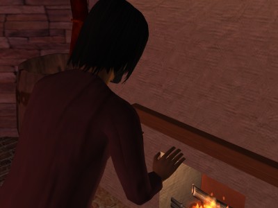 Egelric only watched the burning log.