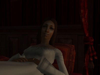 There she lay, as beautiful in the candlelight as her daughter.